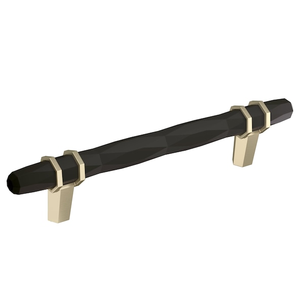 Amerock London 5-1/16 in 128 mm Center-to-Center Black Bronze/Golden Champagne Cabinet Pull BP36649BBRBBZ - main