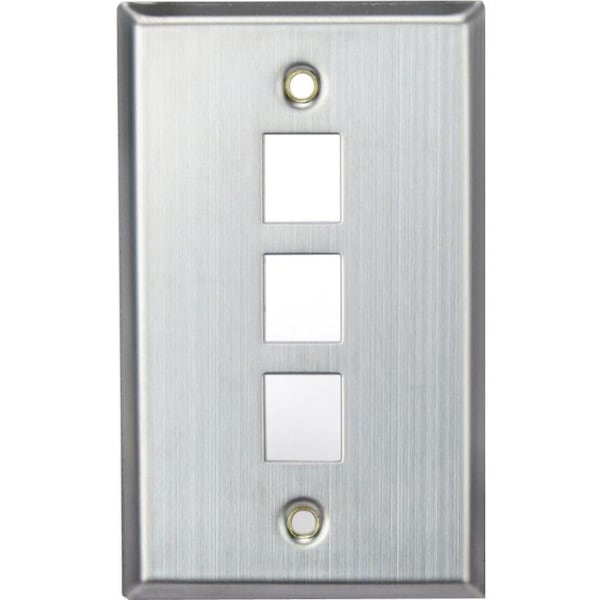 Leviton 3-Port Wallplate Unloaded, 1-Gang Use W/Snap-In Modules 43080-1S3 - main