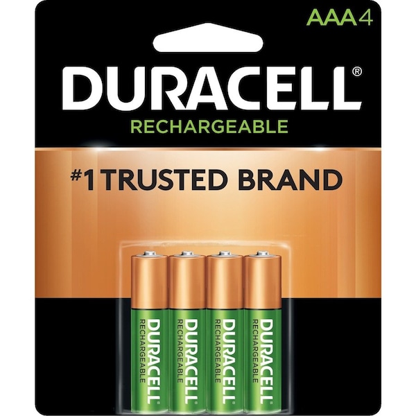 Duracell Rechargeable NiMH Batteries, Pre-charged, AAA, 4/PK DX2400B4N - main