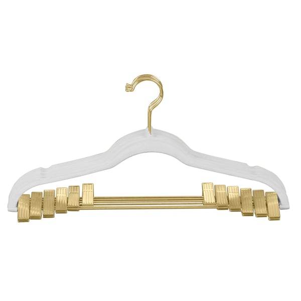 Simplify 6 Pack Velvet Hangers with Clips in White 23250-G-WHITE - main