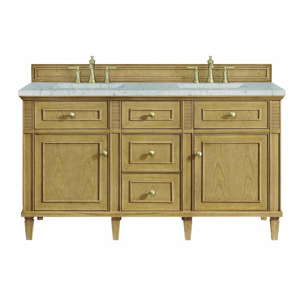 James Martin Vanities Lorelai 60'' D Vanity, Light Natural Oak w/ Jasmine Pearl Silestone Top w/FreePower Wireless Charger 424-V60D-LNO-FEJP - main