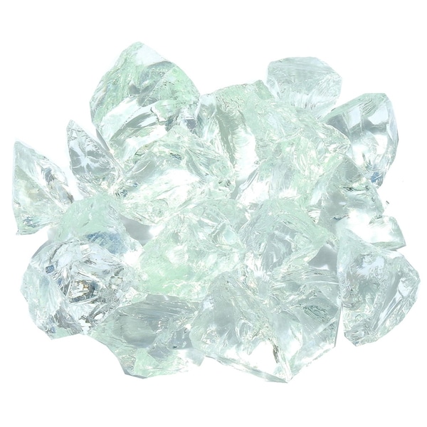 Homeroots Clear Round Reflective Fire Pit Glass 479094 - main