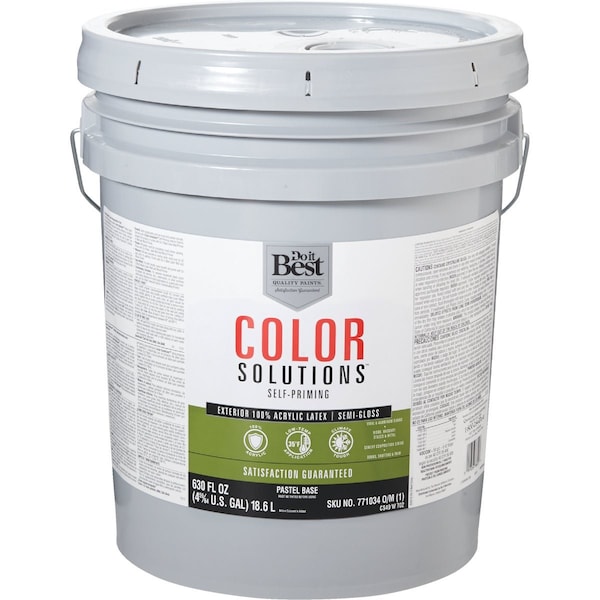 Do It Best Color Solutions 100% Acrylic Latex Self-Priming Semi-Gloss Exterior House Paint Pastel Base 5 Gal. CS49W0702-20 - main