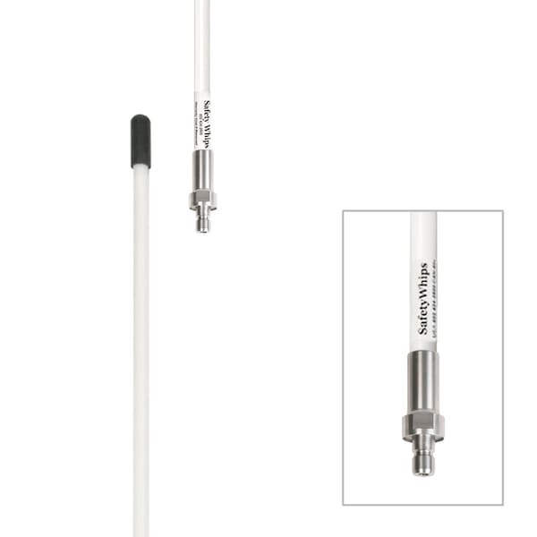 Safetywhips Warning Whip Heavy Duty Whip with Flag, White Whip, 72 Length SW06QDNP - main