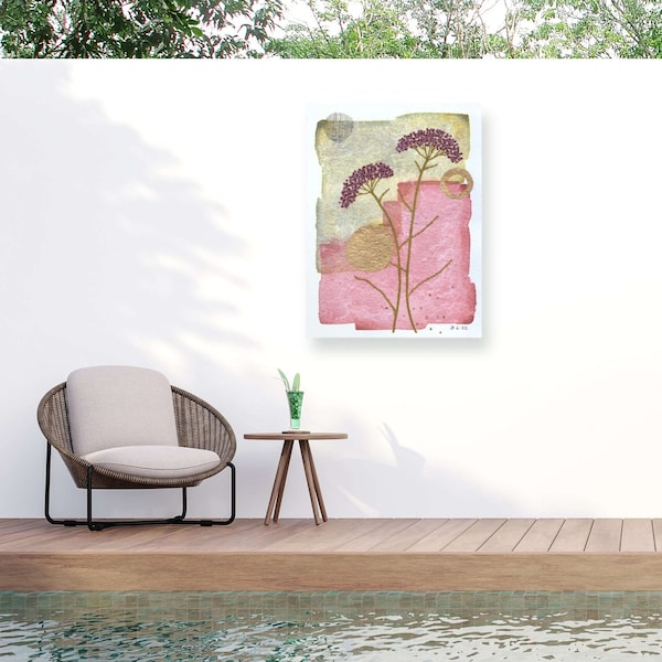 Trademark Fine Art Outdoor Canvas Art Jocelyn Benford 'Pretty in Pink' Wall Art for Patios, or Gardens GRL01838-OC2432WR - main