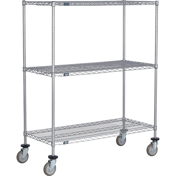 Global Industrial Nexel 3 Shelf Truck, Nexelate, 24"W x 21"D x 69"H, Polyurethane Swivel Casters B3156429 - main