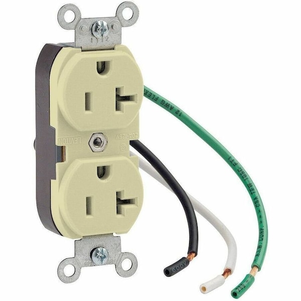 Leviton Industrial Series Heavy Duty Grade Duplex Receptacle, 20 Amp, 125 Volt 5362-LI - main