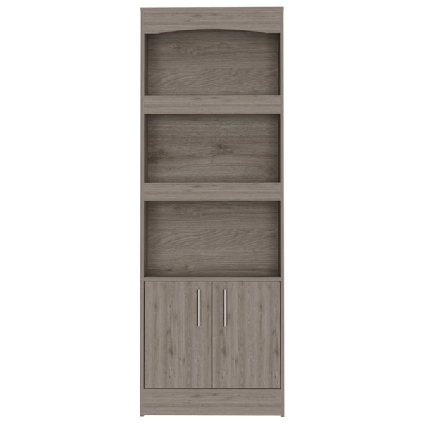 Homeroots 71" Three Tier Bookcase with Two doors 403759 - main