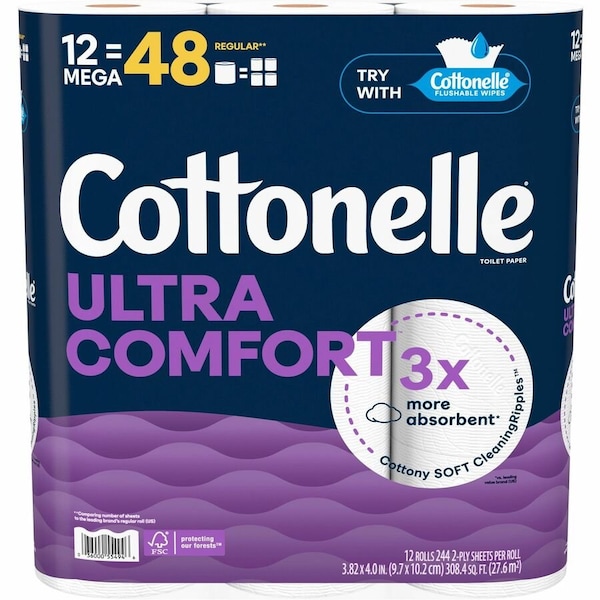 Cottonelle Kimberly-Clark Professional Ultra Comfort Toilet Paper - 2 Ply - White - Paper, FiberPack, 4PK 55494 - main