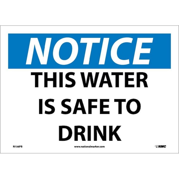 Nmc This Water Is Safe To Drink Sign, N156PB N156PB - main