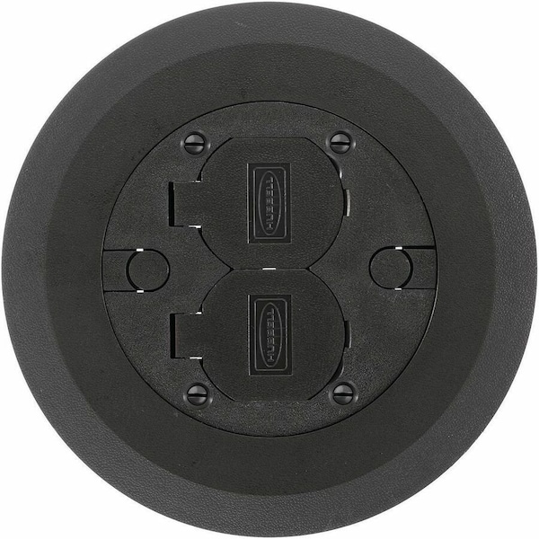 Hubbell Wiring Device-Kellems Electrical Box Cover, Round, Thermoplastic ABS PFBCBLA - main
