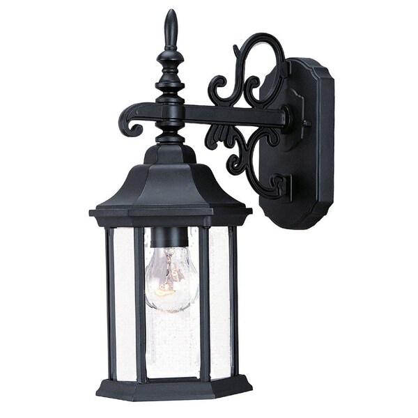 Homeroots Petite Matte Black Domed Hanging Glass Lantern Wall Light 398585 - main