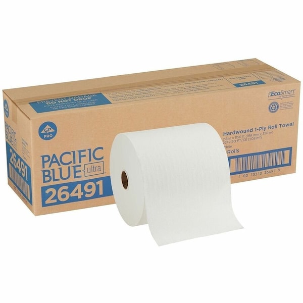 Georgia-Pacific Pacific Blue Ultra Hardwound Paper Towels, 1 Ply, Continuous Roll Sheets, 1150 ft, White, 3 PK 26491 - main