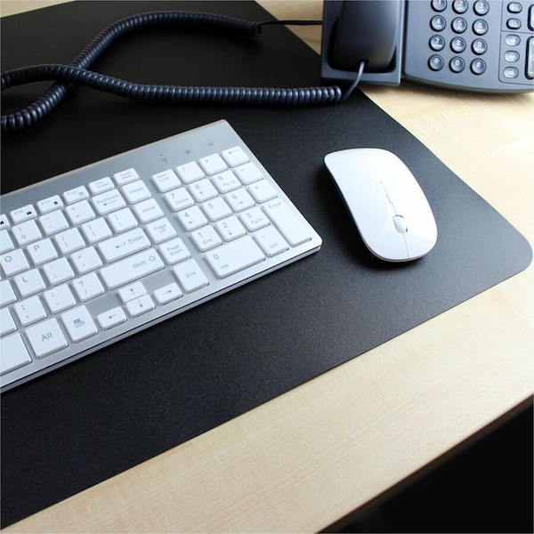 Floortex Usa Desktex Black Vinyl Rectangular Desk Pad - 20in x 36in FRDE2036BV1 - main