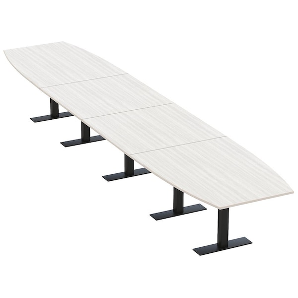 Skutchi Designs 20 Person Conference Table With Power Unit | 20' Boat Table | Harmony Series HAR-BOT-48X240-T.BK-WA7976-NA - main