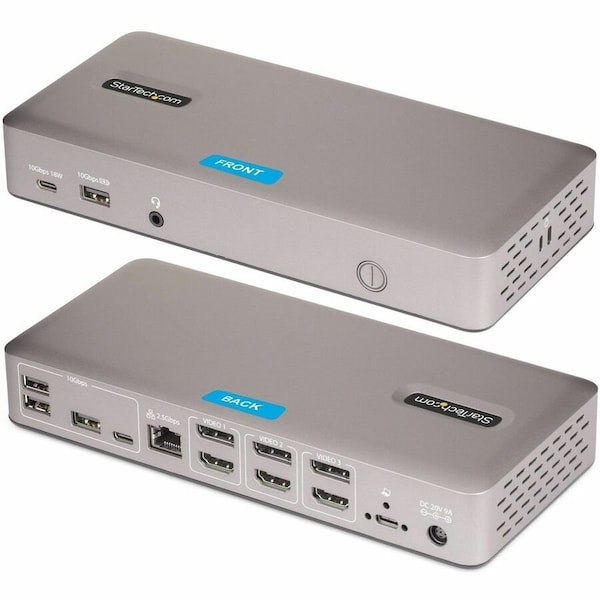 Startech.Com Triple-Monitor USB4 Docking Station, 4K 60Hz HDMI or DP, 2.5GbE, 100W PD 150N-USB4DOCK-TRIPLE - main