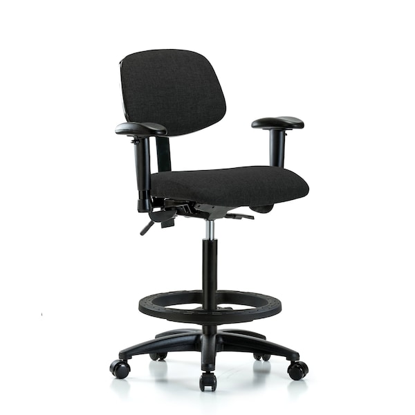 Blue Ridge Ergonomics Chair, Fab, Hi Bench, Tilt AA BF Cast, Blk, 6-Way Adjustable, 26" to 35-1/2" Height, Black BR-FHBCH-RG-T1-A1-BF-RC-F42 - main