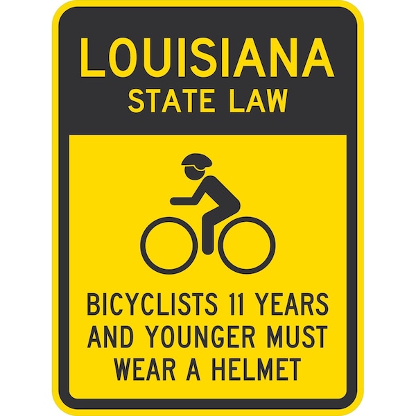 Lyle Bicyclists 11 Years And Younger Must Wear A Helmet (Cyc, 18x24, High Intensity Prismatic, Yellow G-10782-HI_18x24 - main