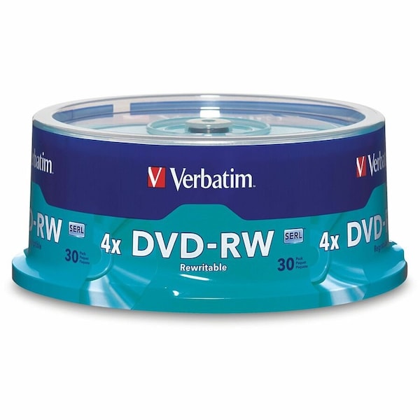 Verbatim DVD-RW 4.7GB 4X BRANDED SURFACE 30PK SPINDLE, 30PK 95179 - main