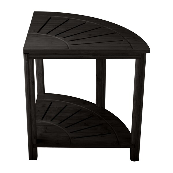 Lavish Home Corner Shower Bench Water Resistant Shower Stool for Inside Shower, Bathroom, or Sauna Foot Rest ST-BATH8-BLK - main