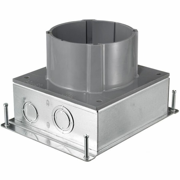Hubbell Wiring Device-Kellems Electrical Box, 175.7 cu in, Floor Box Type, 2 Gangs, PVC, Round Shape S1SFB - main