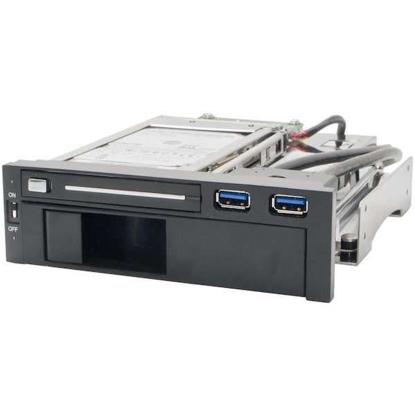 Syba SY-MRA55006 5.25 in. Dual Bay Mobile Rack for both 2.5 in. and 3.25 in. SATA HDD Plus 2 USB 3.0 Ports SY-MRA55006 - main