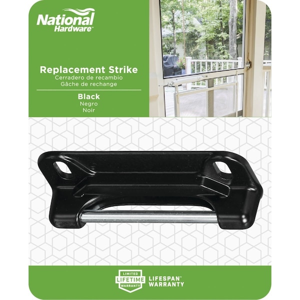 National Hardware Black Screen Door Strike Plate N162-057 - main