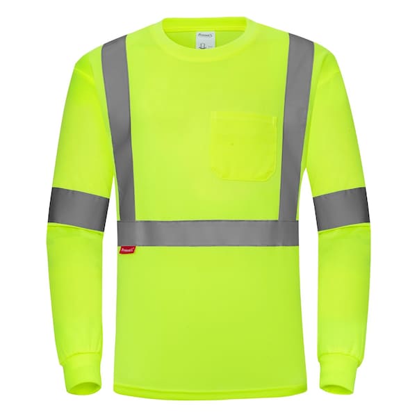 Protectx Long Sleeve T-Shirt, Class 2, Type R, Polyester, Green, M ST-150LS1-GNGN1-M-01 - main