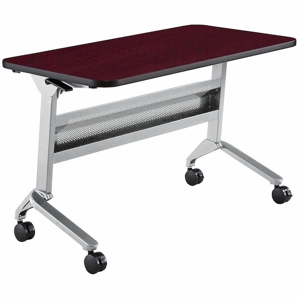 Safco Rectangle Flip-N-Go 24 x 48" Rectangular Training, 48 W, 24 L, 29 H, Laminate Top Top LF2448TSLVRMH - main