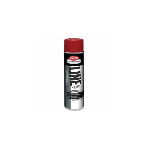 Krylon Industrial Line-Up Pavement Striping Paint, 18 oz, Aerosol Can, Firelane Red, Flat, 6PK 425-K00830308 - main