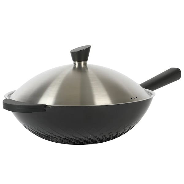 Kenmore Eugene 13 Inch Nonstick Cast Alumium Wok with Stainless Steel Lid 137396.02 - main