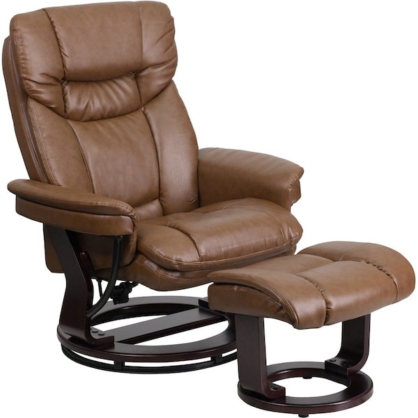 Flash Furniture Palimino LeatherSoft Recliner and Curved Ottoman BT-7821-PALIMINO-GG - main