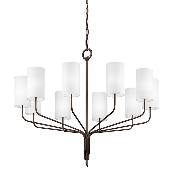 Troy Lighting Juniper 10 Light Chandelier 42 In. Heritage Bronze F6179-HBZ - main