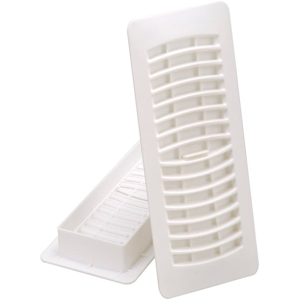 Imperial 4'' x 12'' White Plastic Louvered Floor Register RG1458 - main