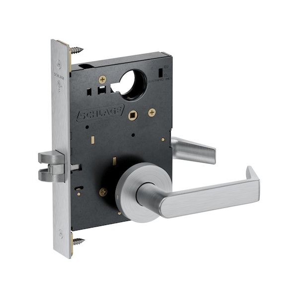 Schlage Grade 1 Passage Latch Mortise Lock, Non-Keyed, Rhodes Lever, A Rose, Satin Chrome Finish PM010 RHOA 626 - main