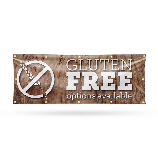 Signmission Gluten Free Options Available, 48 Inch x 120 Inch, Vinyl Banner B-120-30672 - main