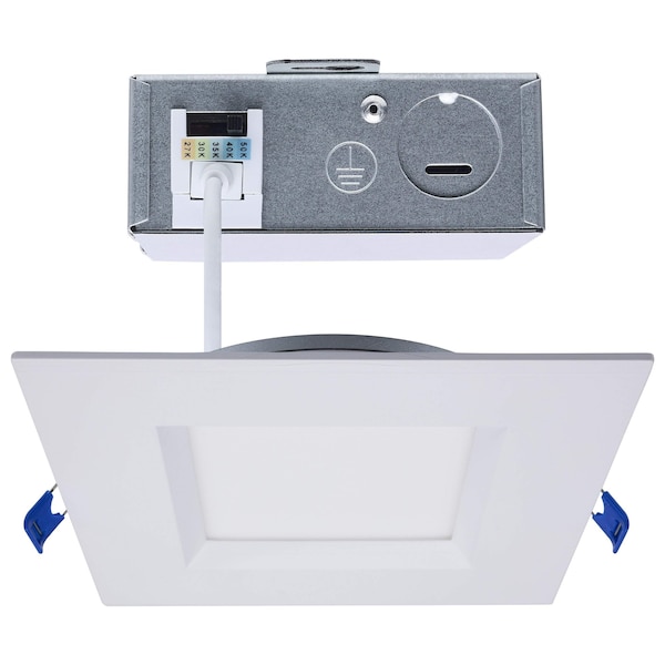 Satco 12W LED Direct Wire Downlight, Slimfit, Smooth, 6 in, CCT Selectable, Square, Remote Driver, White S11873R1 - main