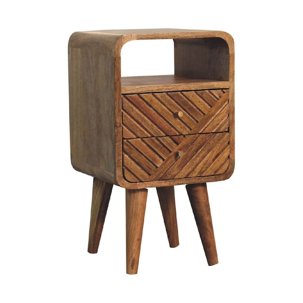 Homeroots 22" Brown Solid Wood Square Two Drawer Nightstand 651581 - main