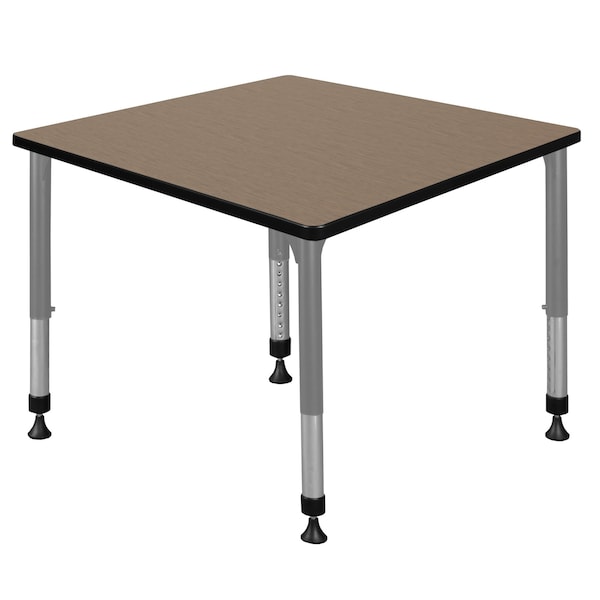 Regency Square Kee Height Adjustable Classroom Activity Table, 36 in W, 36 in L, Noble Oak TB3636NOAPGY - main