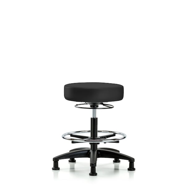 Blue Ridge Ergonomics Vin Stool without Back-Medium Bench Ht with Chr Foot RingandStat Glides in Charcoal Trailblazer Vin BR-VMBSO-RG-CF-RG-8605 - main