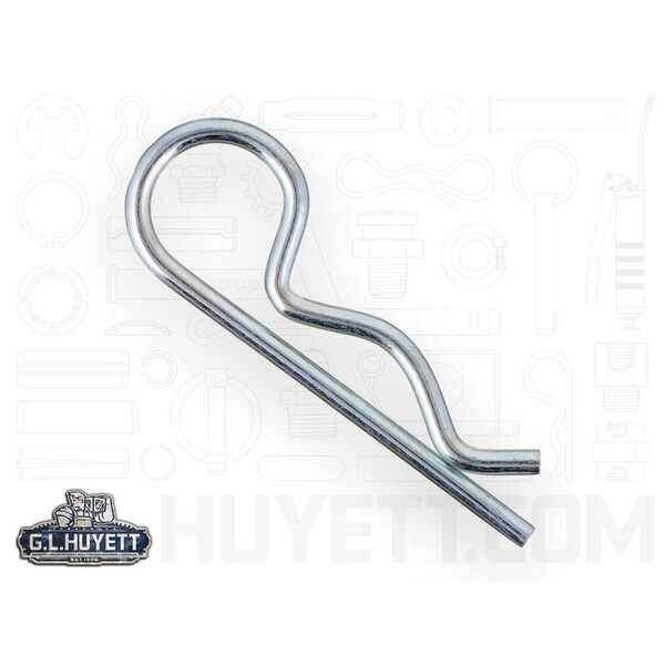 Huyett Bridge Pin, Zn Plt Spg Stl, .125 Wire Dia x 2.5 L x .630 In Eye Dia x Fits 5/8 to 7/8 Shft BP-227 - main