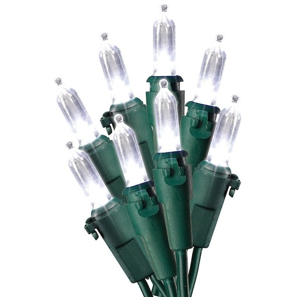 Hometown Holidays Light Set, Christmas, 120 V, 4.8 W, 50-Lamp, LED Lamp, Cool White Lamp, 13.58 in L U12E745A - main