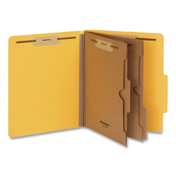 Pendaflex HD Pressboard Folder, Expands 2", 2 Full-Pocket Dividers, 6 Fasteners, Letter, Yellow, 10PK 1006942 - main