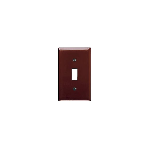 Pass & Seymour TradeMaster TP Wallplate, 4.6875 in L, 2.937 in W, 1 -Gang, Nylon, Brown TP1CC15 - main