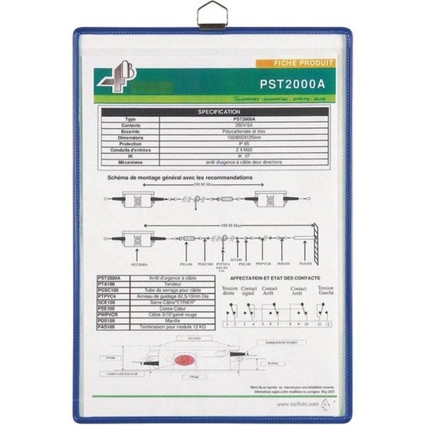 Tarifold Sheet Pocket With Hanger, Blue, PK5 PHV5 - main