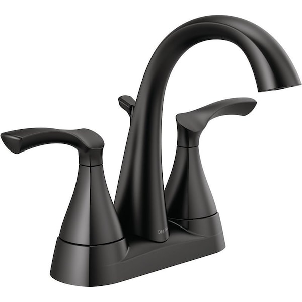 Delta SANDOVER Series Centerset Bathroom Faucet, Matte Black, 6-5/16 in Plate Size, 5-1/16 in, 1.2 gpm 25748LF-BL - main
