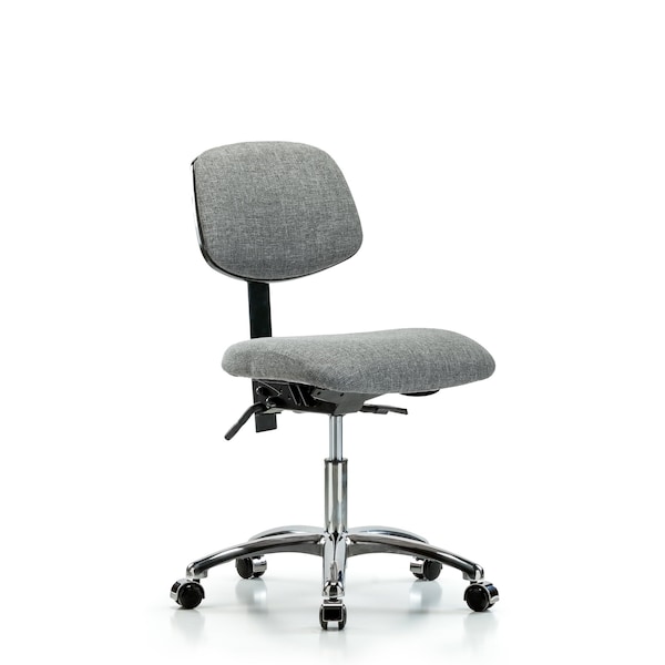 Blue Ridge Ergonomics Desk Chair Desk Chair, Fabric, Chr Tilt Casters, Gry, No Arms, 19" to 24" Height, Fabric, Grey BR-FDHCH-CR-T1-A0-CC-F44 - main
