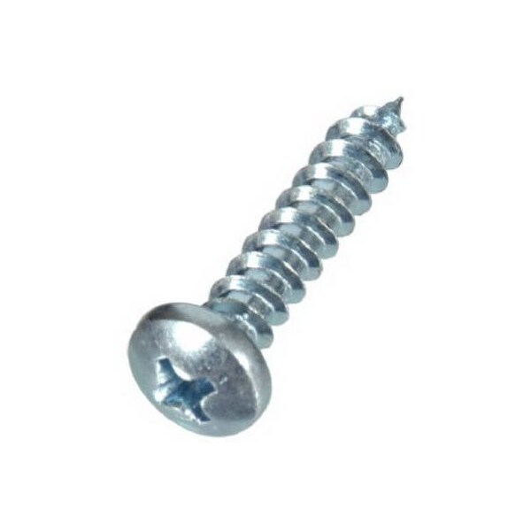Hillman Sheet Metal Screw, #12 x 1 in, Zinc Plated Steel Pan Head Phillips Drive 80096 - main