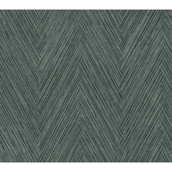 York Wallcoverings Thatched Chevron Bottle Green Wallpaper FM1054 - main
