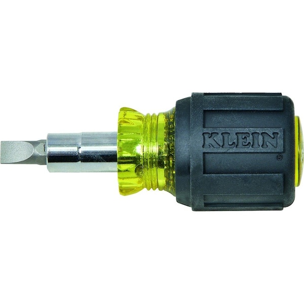 Klein Tools Multi-Bit Screwdriver / Nut Driver, 6-in-1, Stubby, Ph, Sl Bits 32561 - main